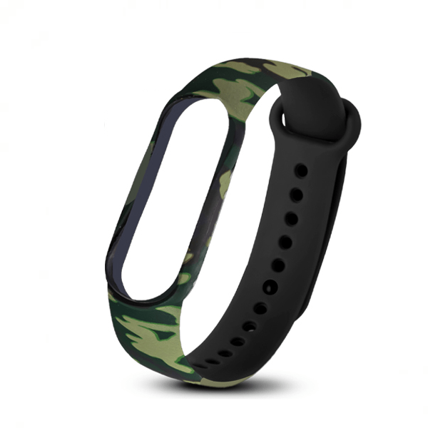 

Ремешок для Mi Band 5 silicon loop, рисунок 27, зеленый камуфляж