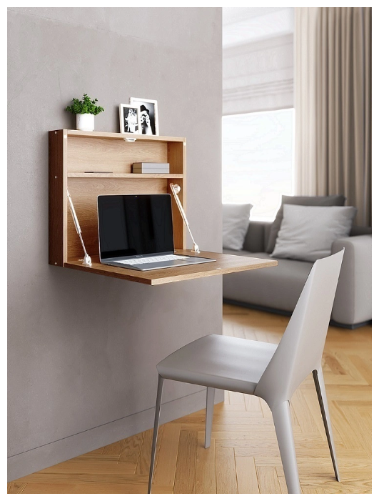 Настенный откидной стол для ноутбука "HOLIDAYS" квадратный (цвет дуб)