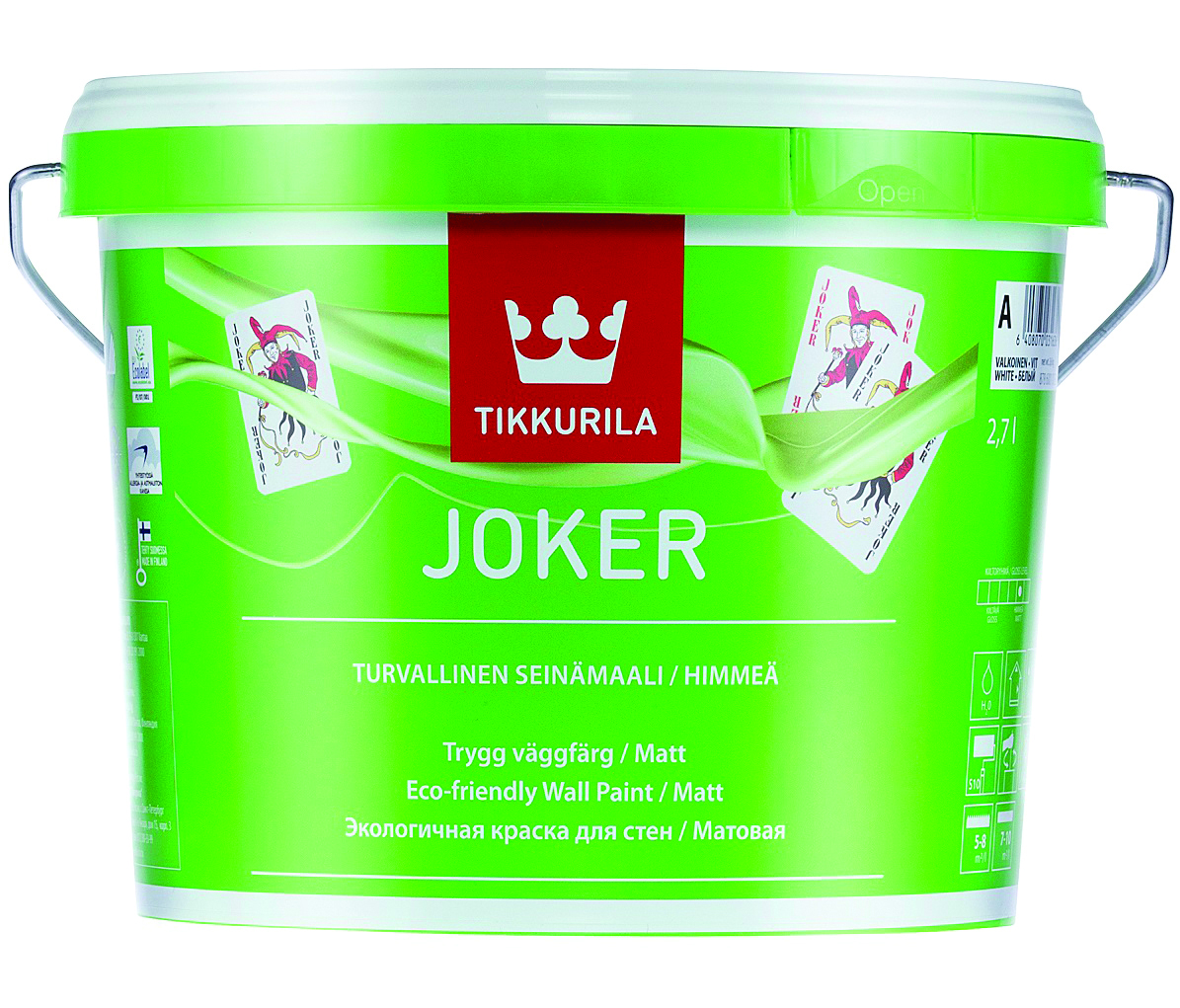 фото Краска в/д tikkurila joker интерьерная матовая, a 2,7л