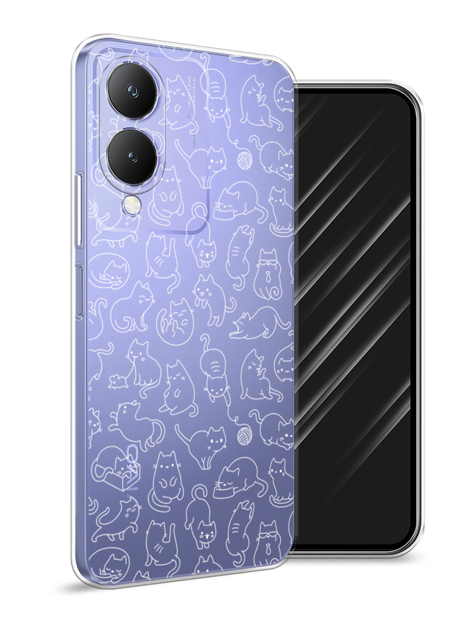 

Чехол Awog на Vivo Y17s "Шкодливые котики", Прозрачный;бежевый, 269850-1