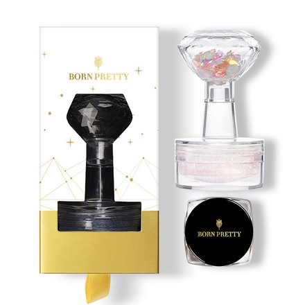 Набор для стемпинг-дизайна Born Pretty, Translucent Crystal, Red Glitter