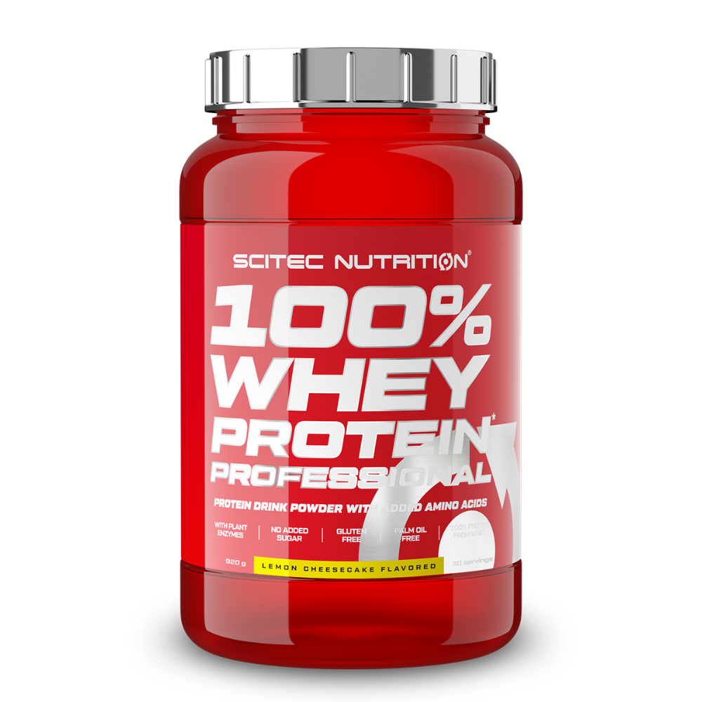 фото Протеин scitec nutrition 100% whey protein professional 920 г, лимонный чизкейк