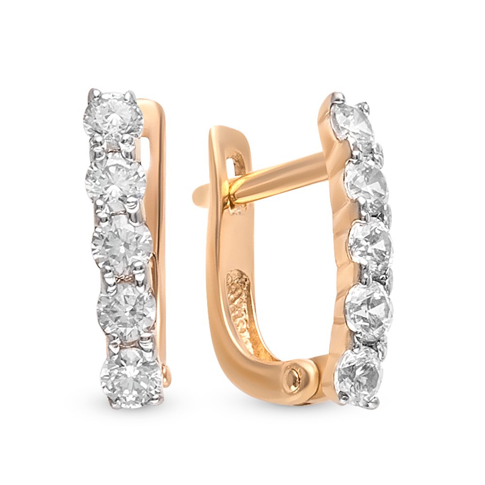 

Серьги из красного золота 585Gold 302005972, фианит, 302005972