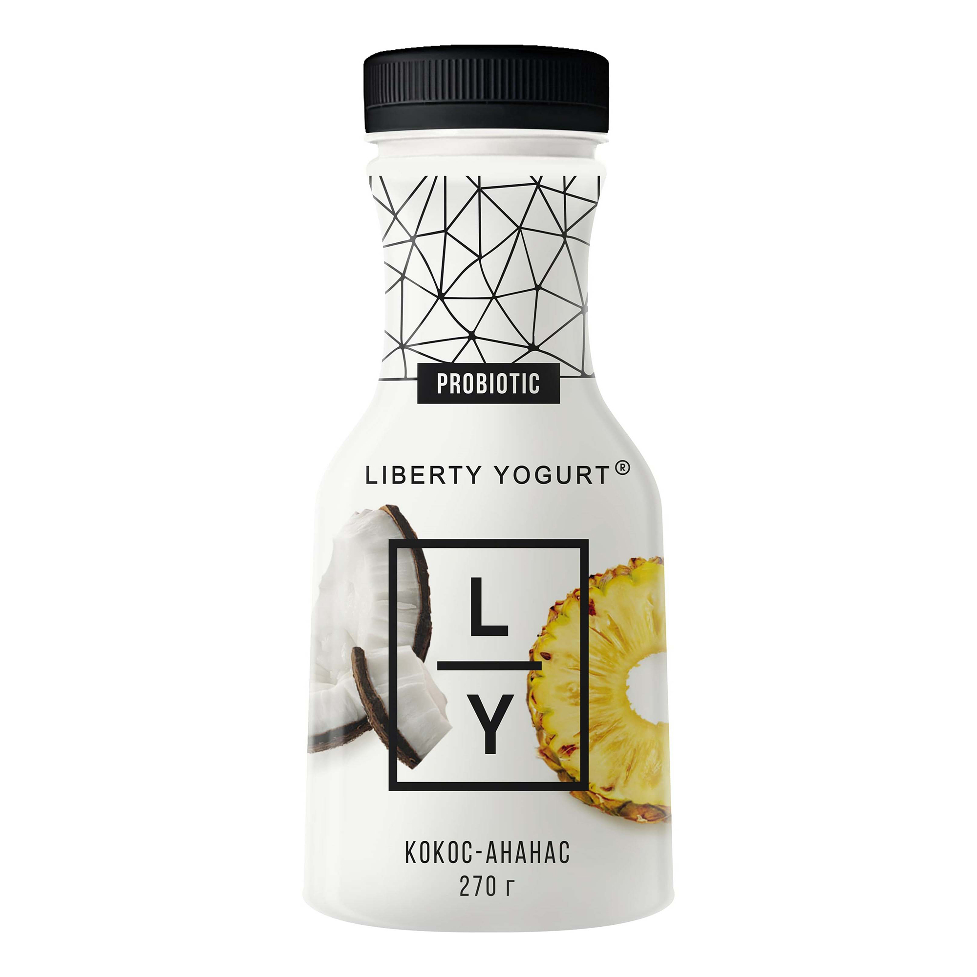 Йогурт питьевой Liberty Yogurt ананас-личи-кокос 2% БЗМЖ 270 г