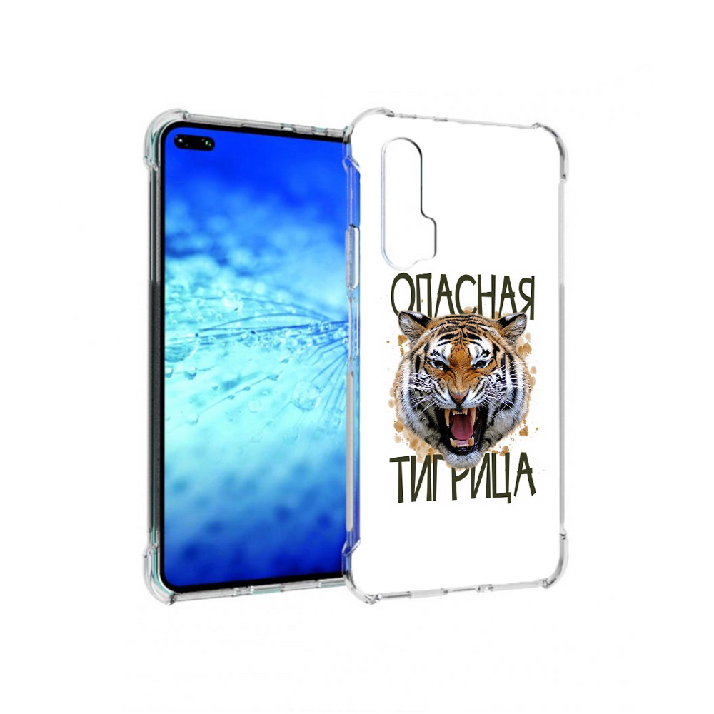 

Чехол MyPads Tocco для Huawei View 30 Pro опасная тигрица (PT145237.17.527), Прозрачный, Tocco