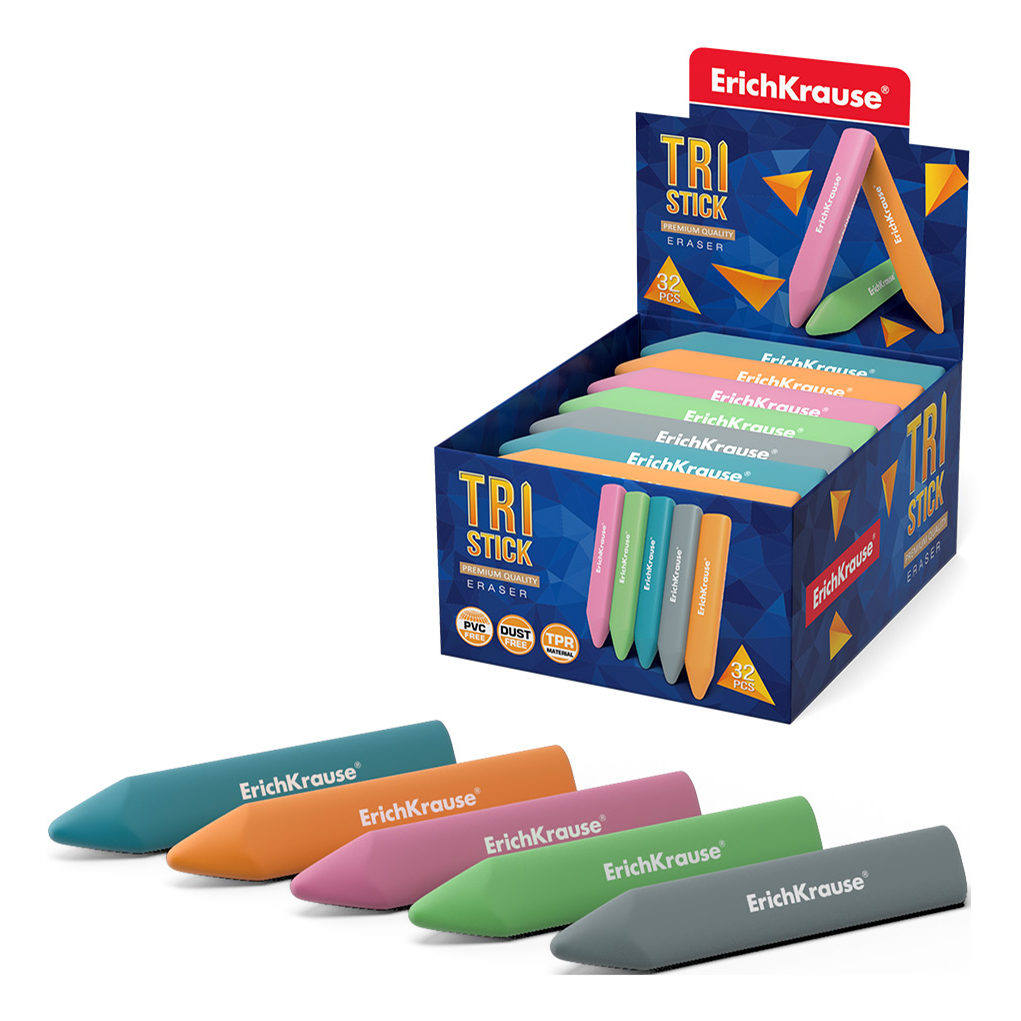 

Ластик ErichKrause Tri Stick в ассортименте, Разноцветный