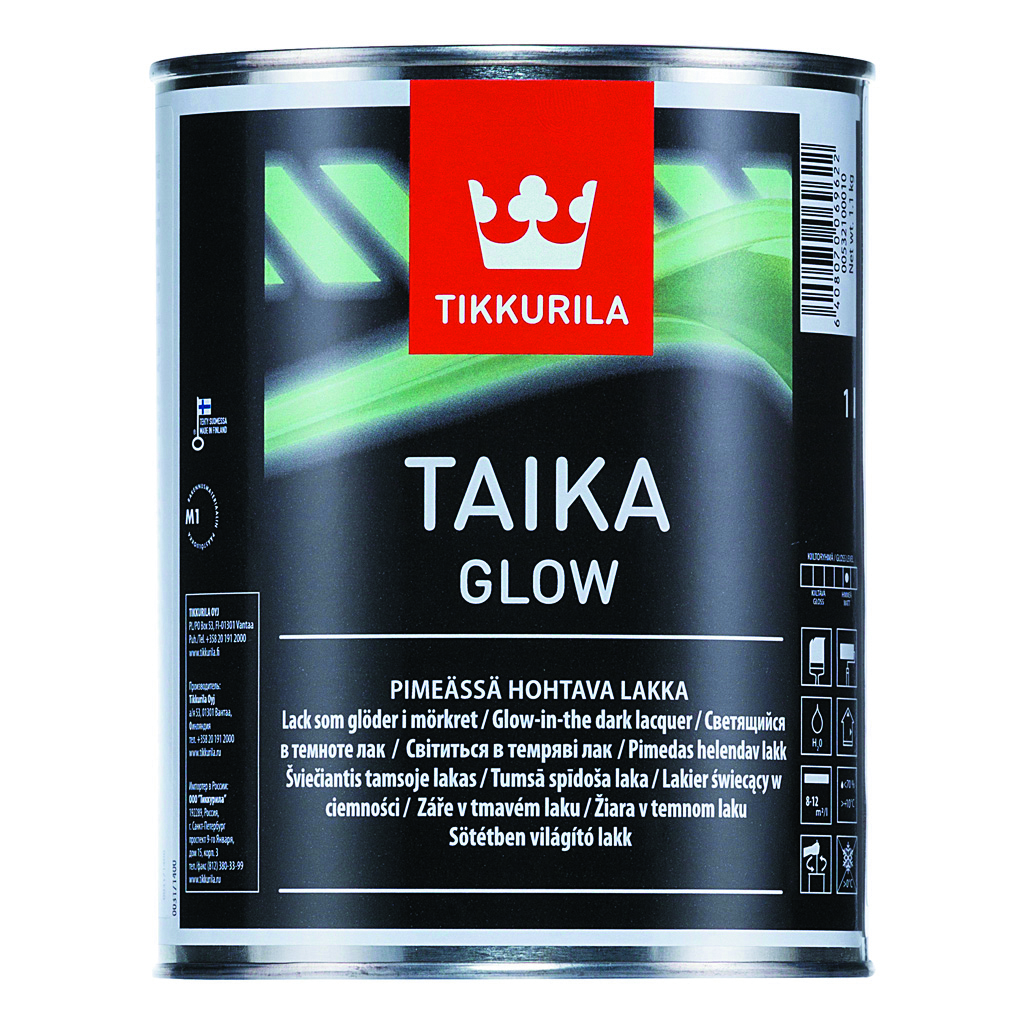 фото Лак tikkurila taika glow светящийся в темноте, матовый 0,33л