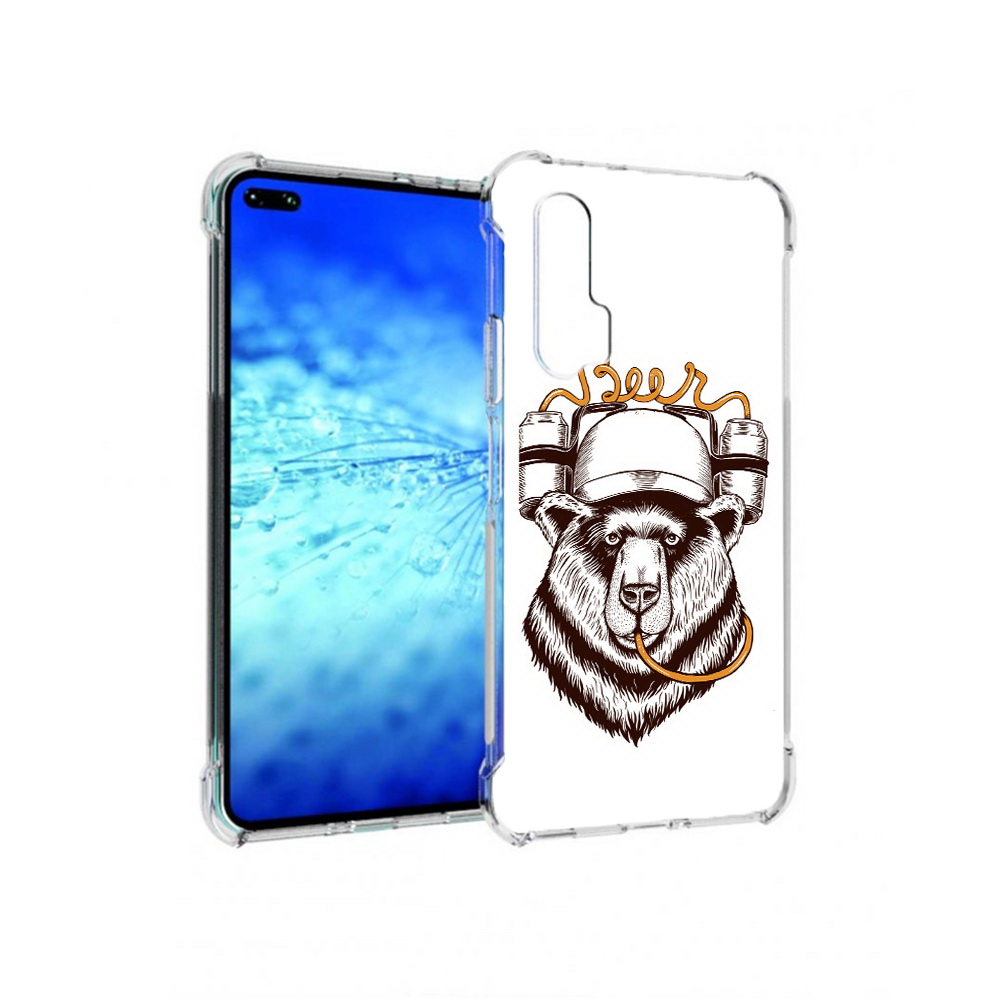 

Чехол MyPads Tocco для Huawei View 30 Pro пивной медведь (PT145237.17.538), Прозрачный, Tocco
