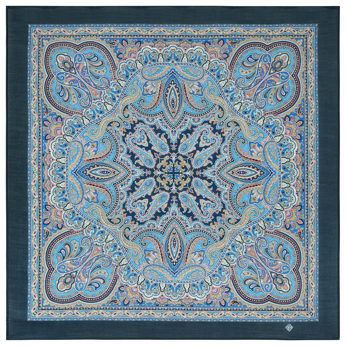 

Платок женский Павловопосадский платок 1907 голубой/синий, 89х89 см, 1907