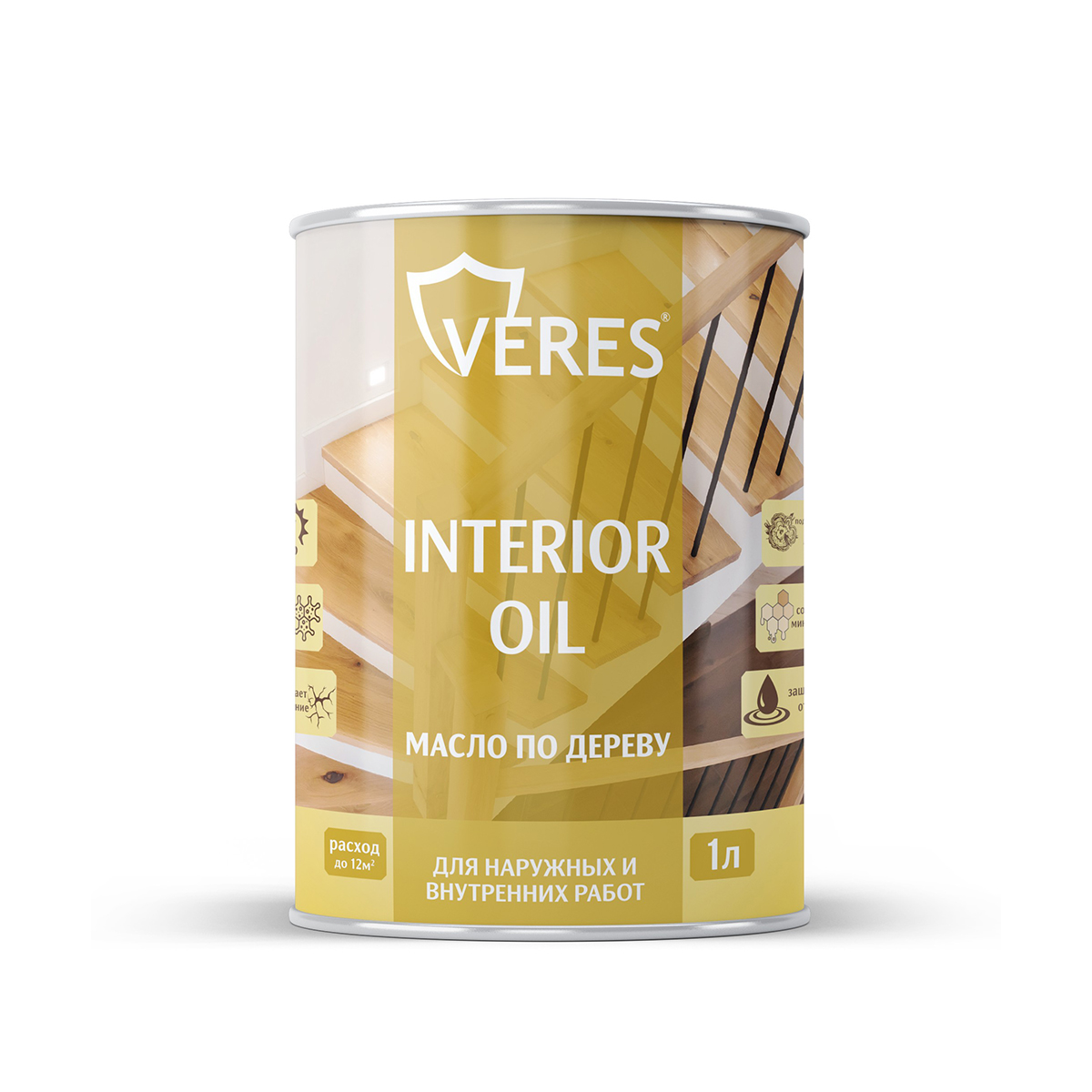 фото Масло для дерева veres interior oil, 1 л, белое