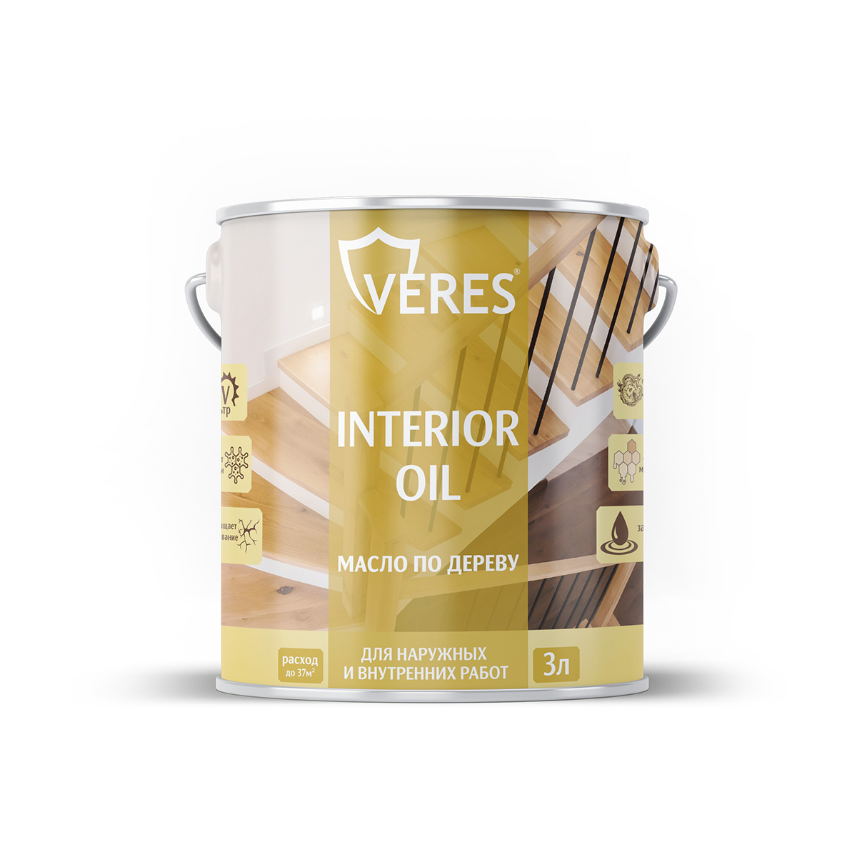 фото Масло для дерева veres interior oil, 3 л, белое