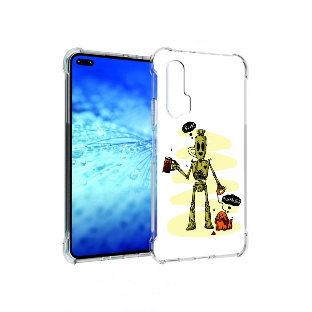 

Чехол MyPads Tocco для Huawei View 30 Pro прикольный робот (PT145237.17.557), Прозрачный, Tocco