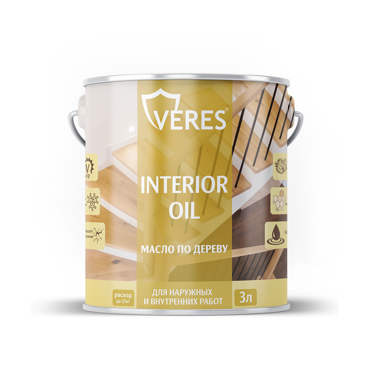 Масло для дерева Veres Interior Oil, 3 л, сосна масло для дерева vincent protection terrasse 2 25 л