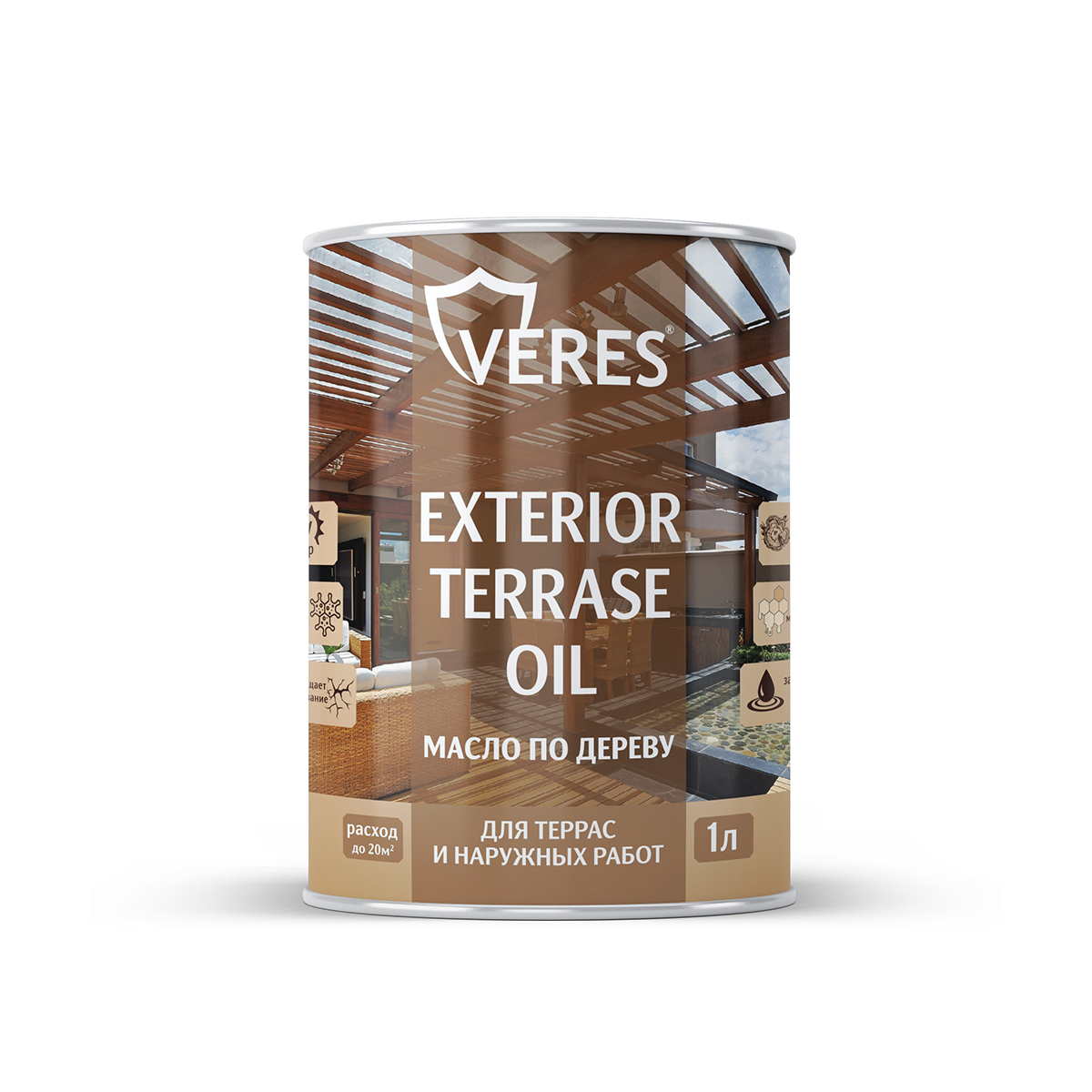 Масло для дерева Veres Exterior Terrase Oil, 1 л, бесцветное масло для дерева