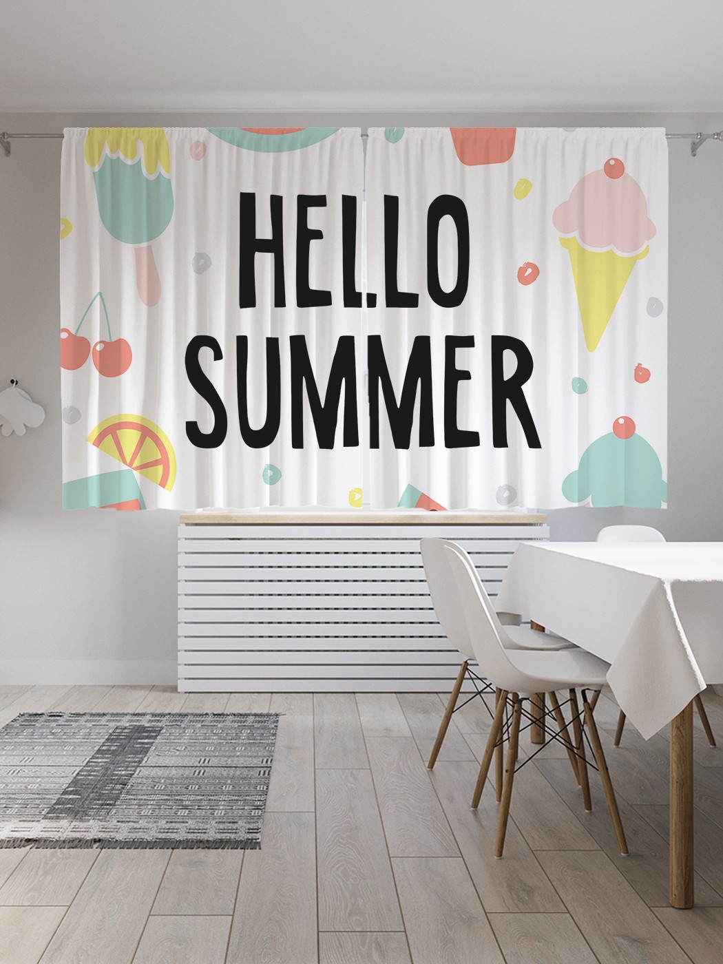 фото Шторы joyarty с фотопечатью "арбузное лето" из сатена, 290х180 см