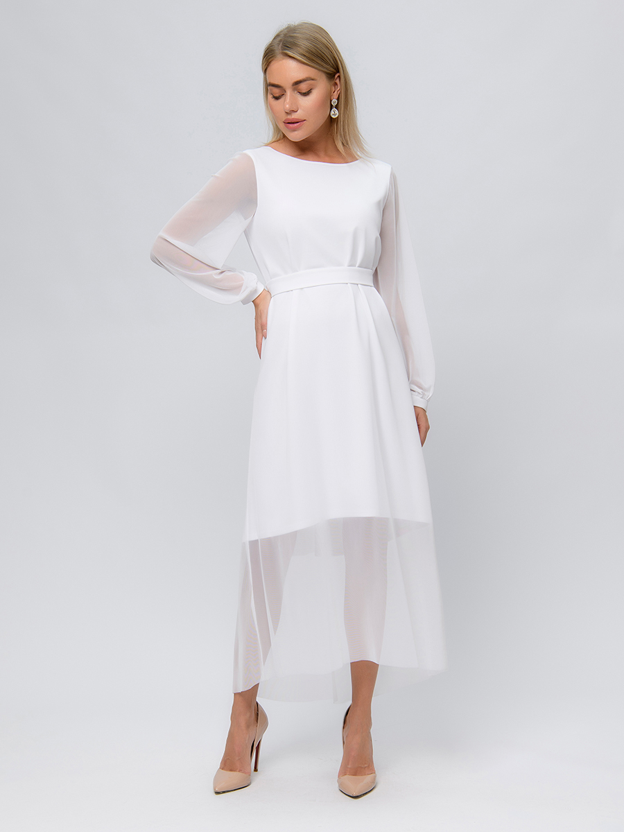 

Платье женское 1001dress 0102454WH белое 52, Белый, 0102454WH