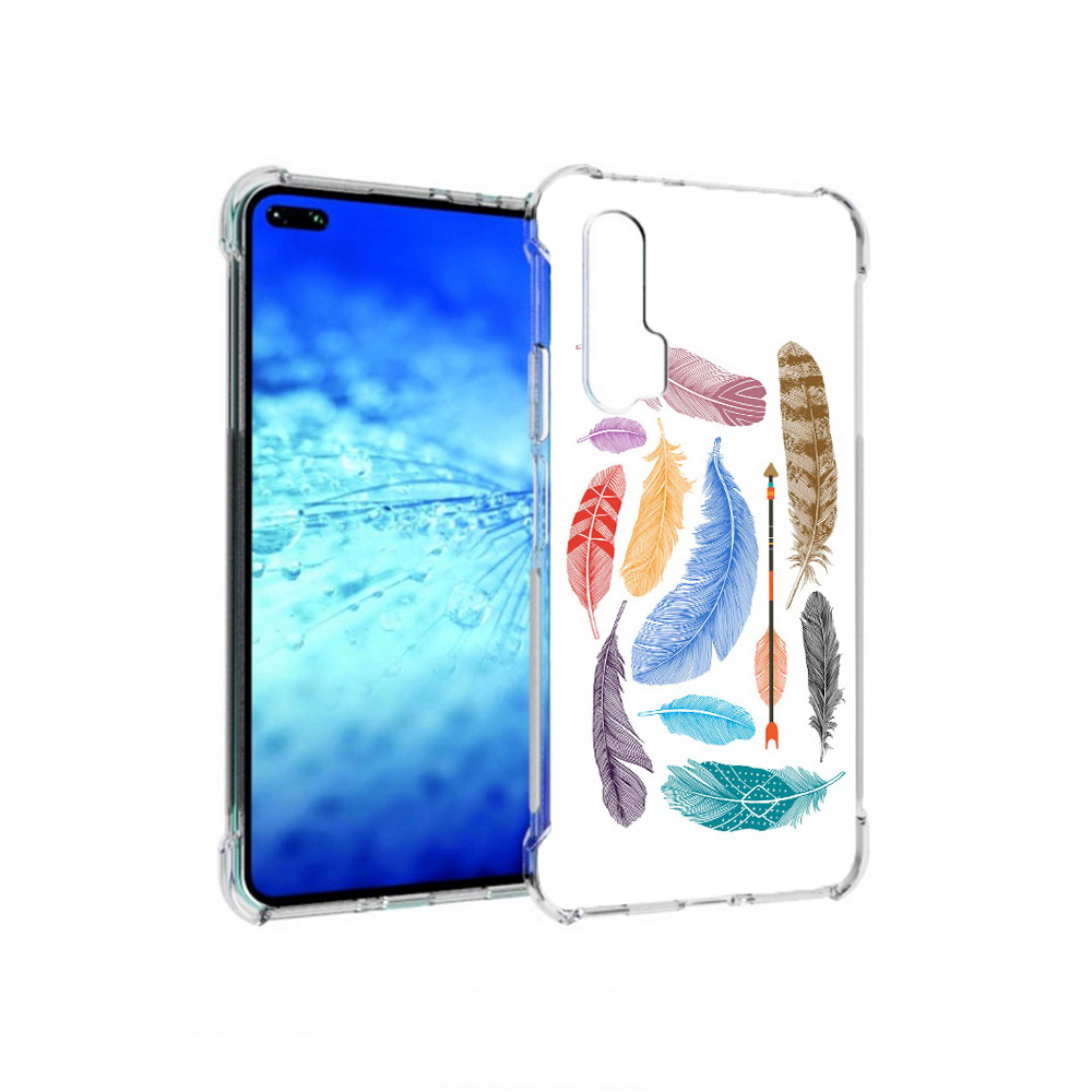 

Чехол MyPads Tocco для Huawei View 30 Pro разноцветные перья (PT145237.17.572), Прозрачный, Tocco