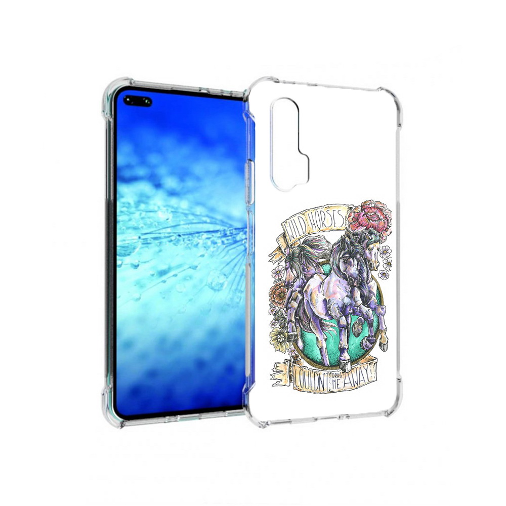 

Чехол MyPads Tocco для Huawei View 30 Pro рисунок коней в цветах (PT145237.17.582), Прозрачный, Tocco