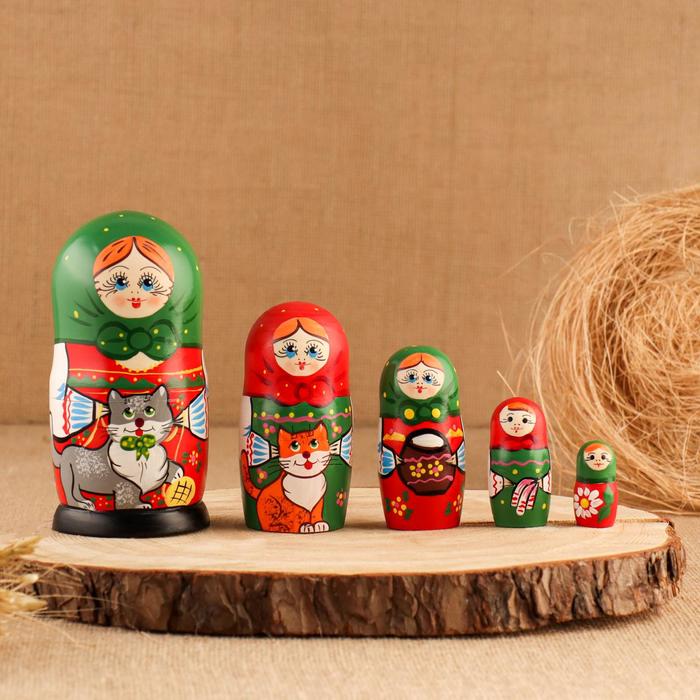 

Матрешка "Сударушка с котом", 5-ти кукольная, 15 см