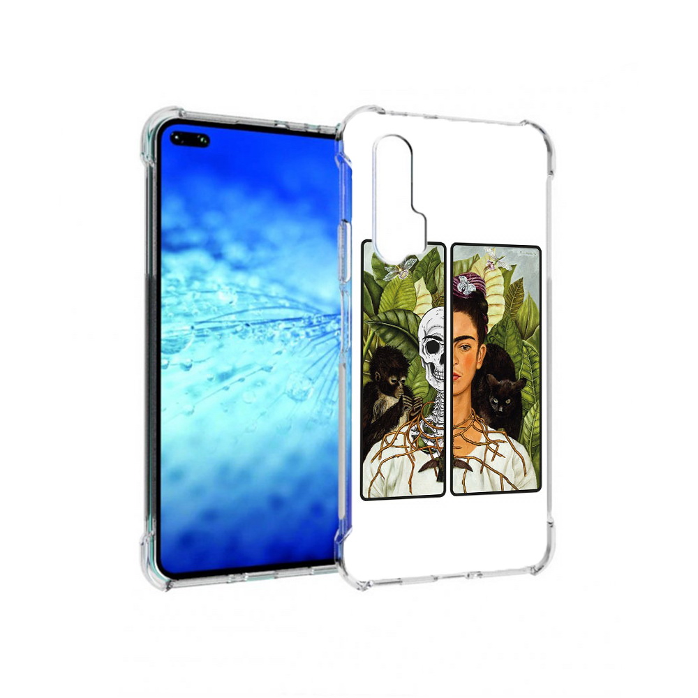 

Чехол MyPads Tocco для Huawei View 30 Pro сдвоенная картинка девушка скелет, Прозрачный, Tocco