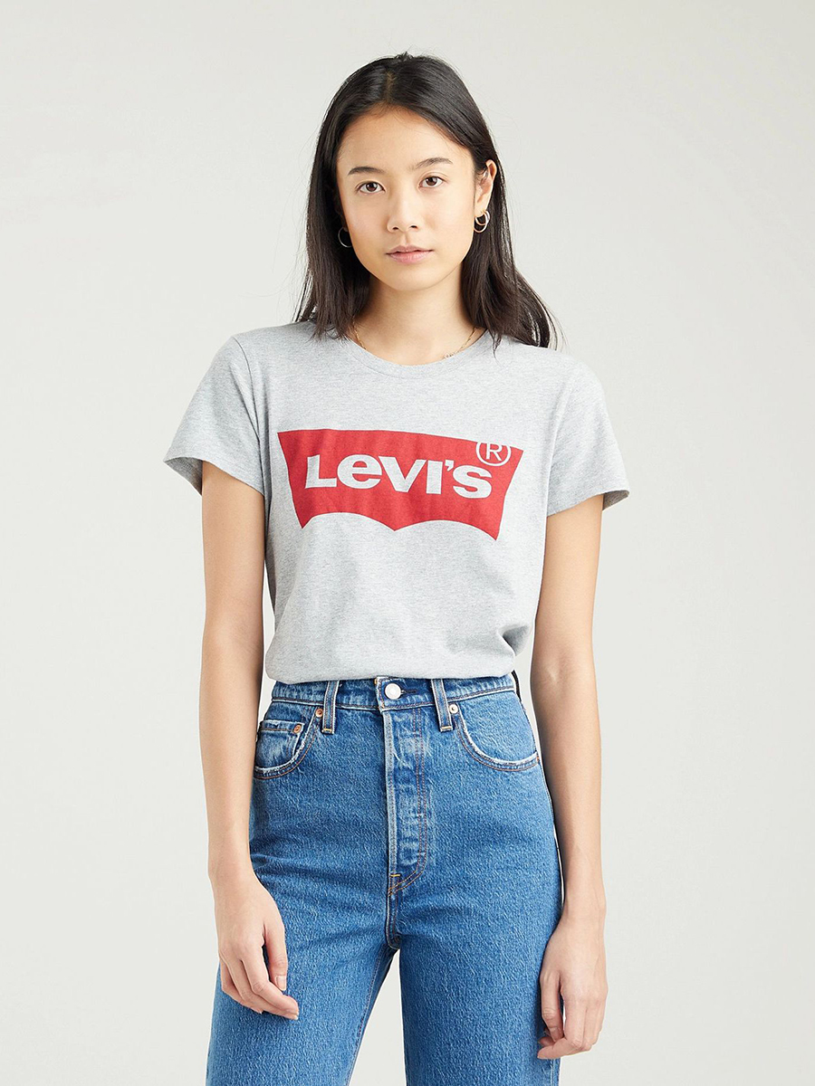 

Футболка женская Levi's The Perfect Tee серая S, Серый, The Perfect Tee