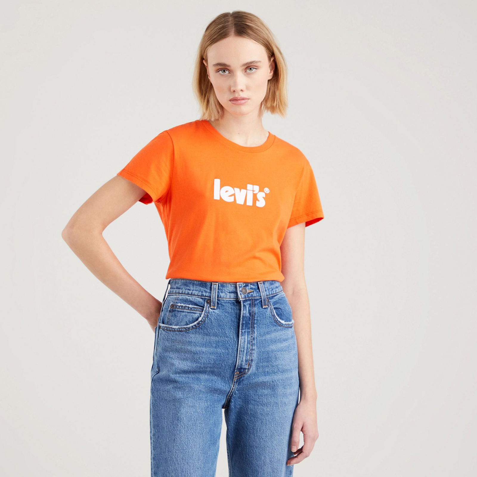 фото Футболка женская levi's women the perfect tee оранжевая xs