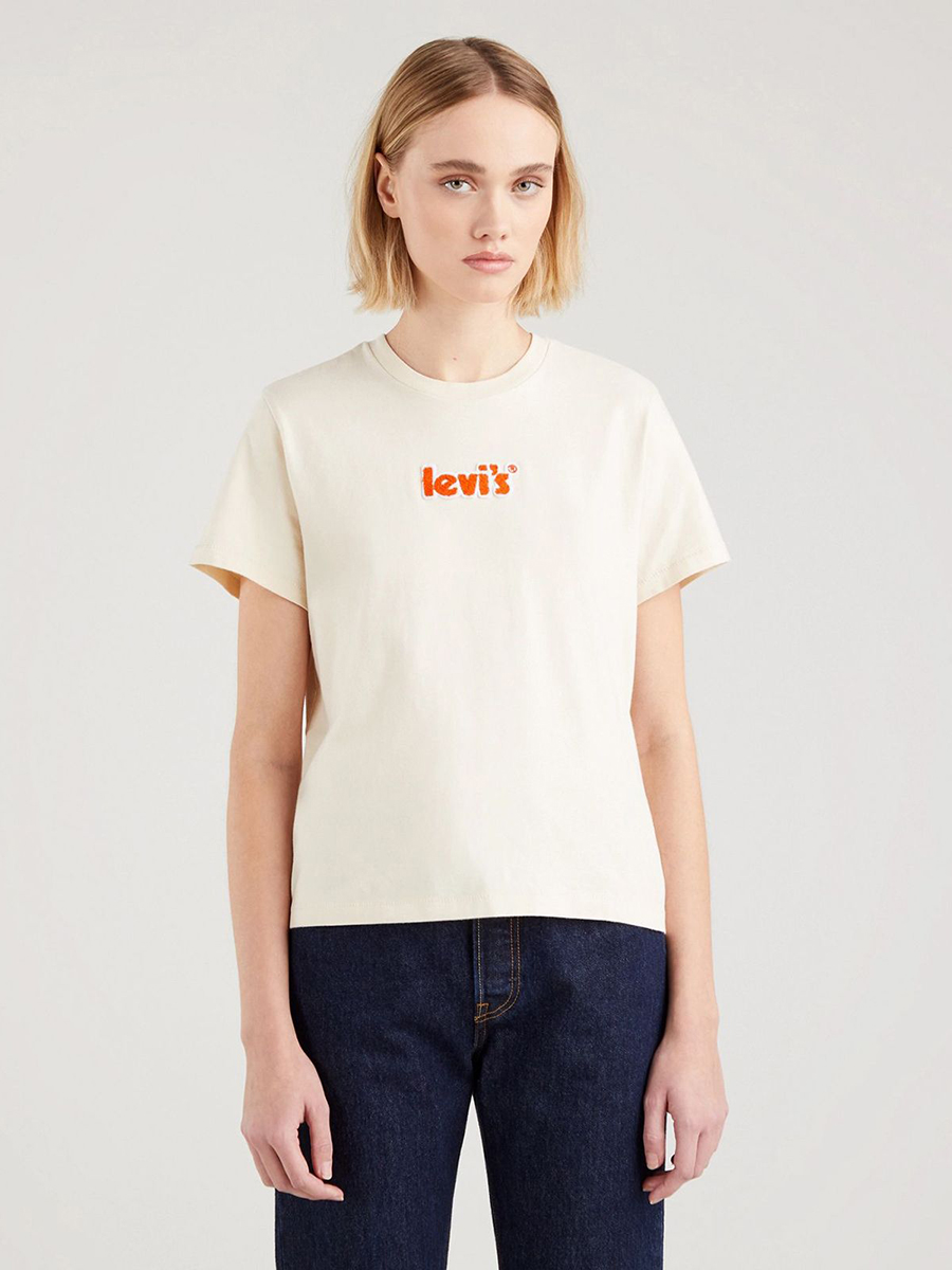 

Футболка женская Levi's Women Graphic Classic Tee бежевая S, Women Graphic Classic Tee
