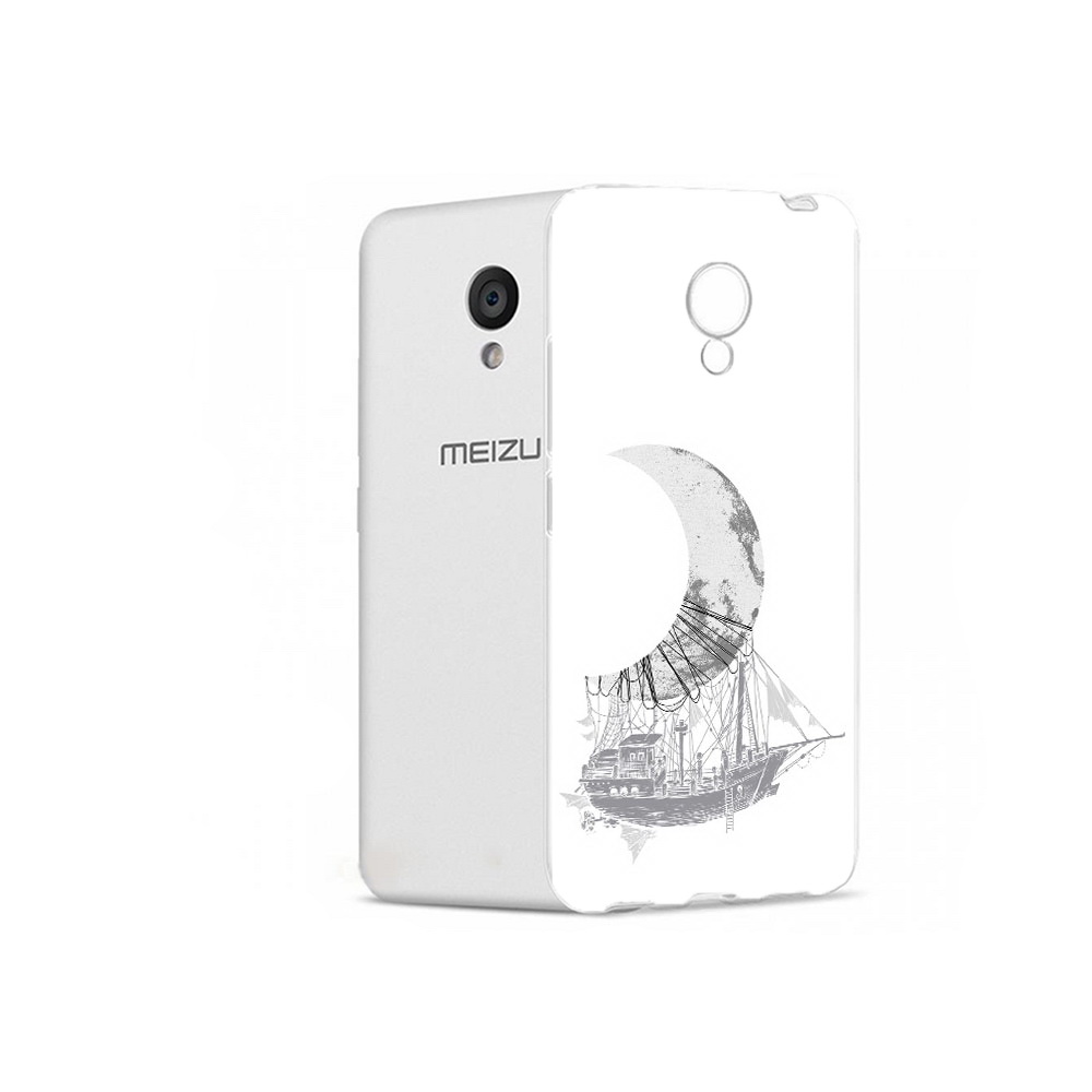 

Чехол MyPads Tocco для Meizu M5 черно белый корабль полумесяц (PT62224.82.684), Прозрачный, Tocco