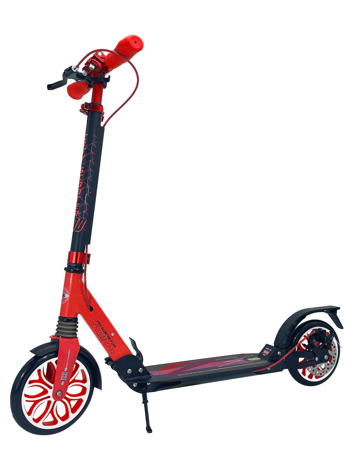 Городской самокат Sportsbaby City Scooter Disk Brake, черно-красный MS-107 беговел sportsbaby milano 2 0 ms 341 черно бирюзовый