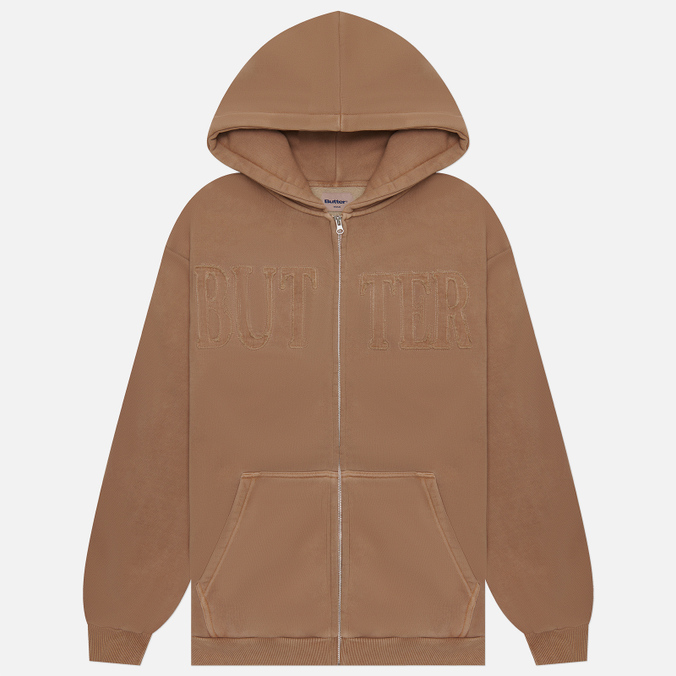 Мужская толстовка Butter Goods Fabric Applique Zip Hoodie коричневый, Размер M