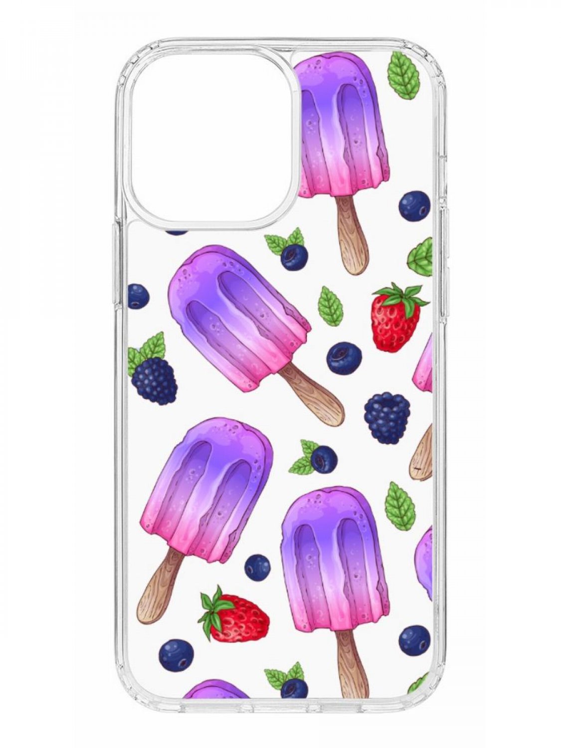 фото Противоударный чехол для apple iphone 13 pro max кruче print ice cream прозрачный