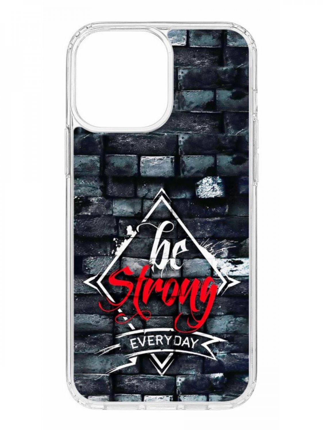 фото Противоударный чехол для apple iphone 13 pro max кruче print be strong прозрачный