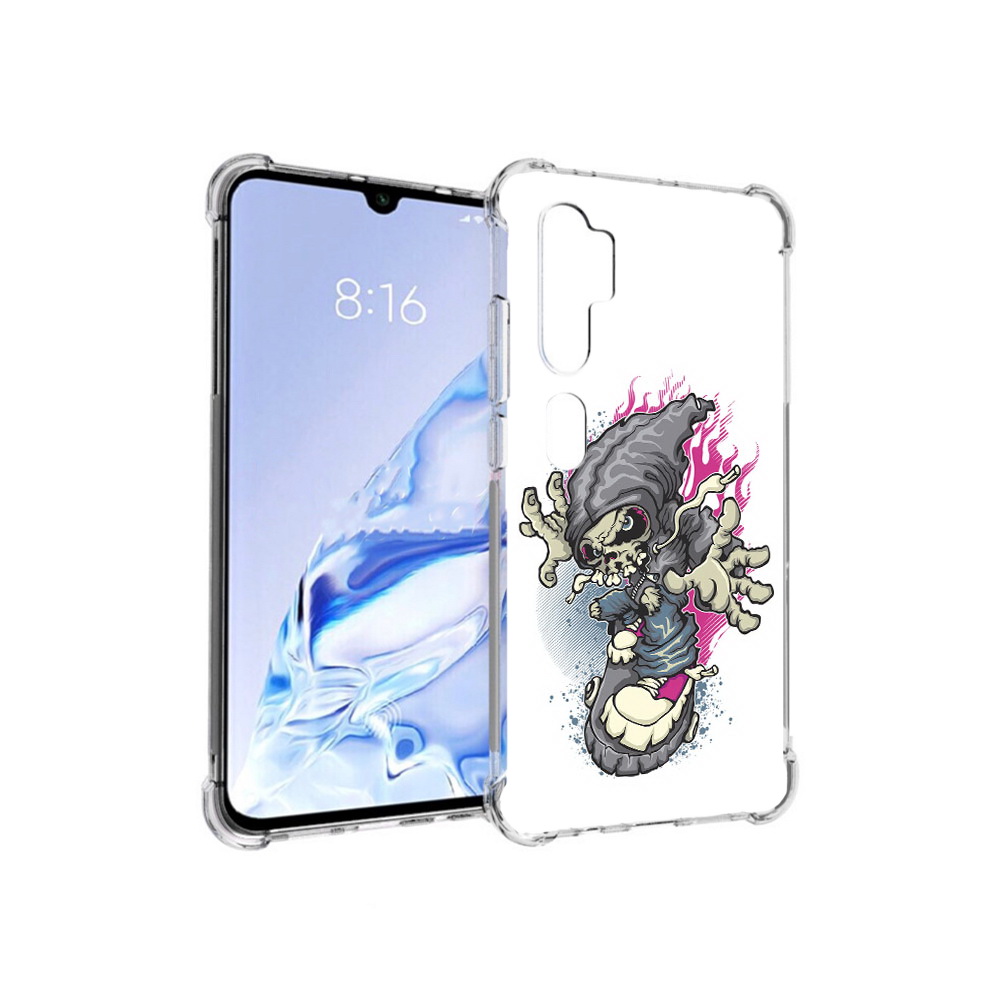 

Чехол MyPads Tocco для Xiaomi Mi Note 10 Pro нарисованный скелет на скейт борде, Прозрачный, Tocco