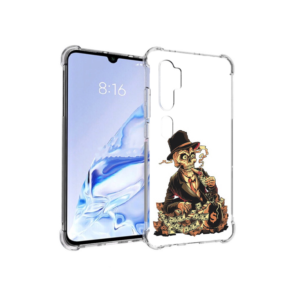 

Чехол MyPads Tocco для Xiaomi Mi Note 10 Pro нарисованный череп с сигаретой, Прозрачный, Tocco