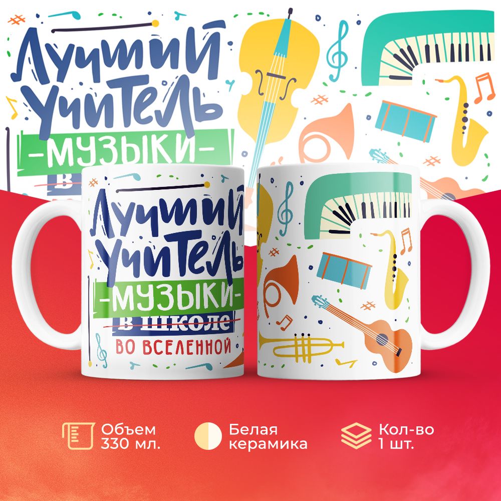 

Кружка 3Dollara Лучший учитель. Музыка MUG5110 330 мл