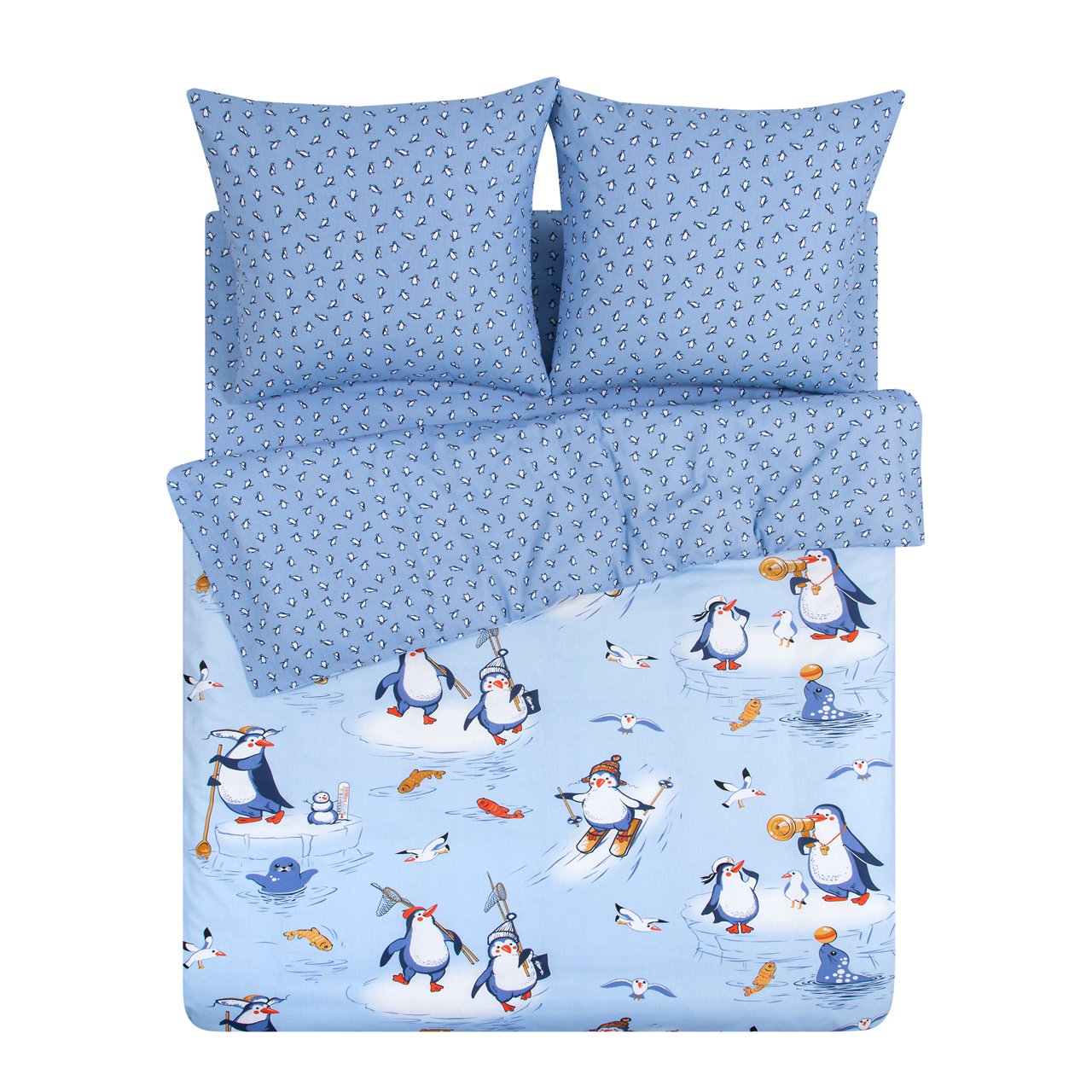 Постельное белье детское 1,5-спальное из бязи АРТПОСТЕЛЬка Пингвиния арт. 112