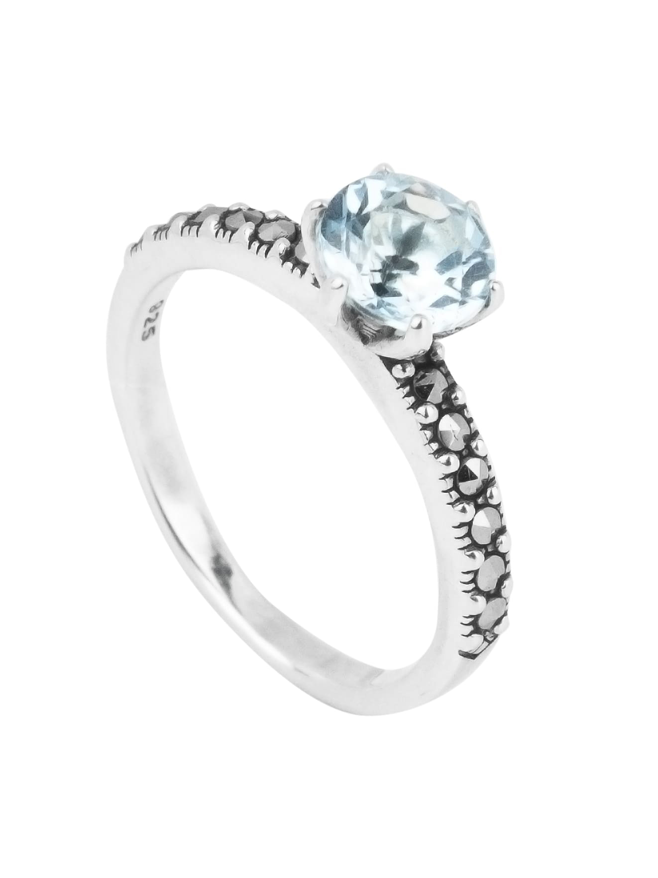 

Кольцо из серебра с марказитом/топазом р. 18 Марказит HR0791, HR0791_марказит, топаз