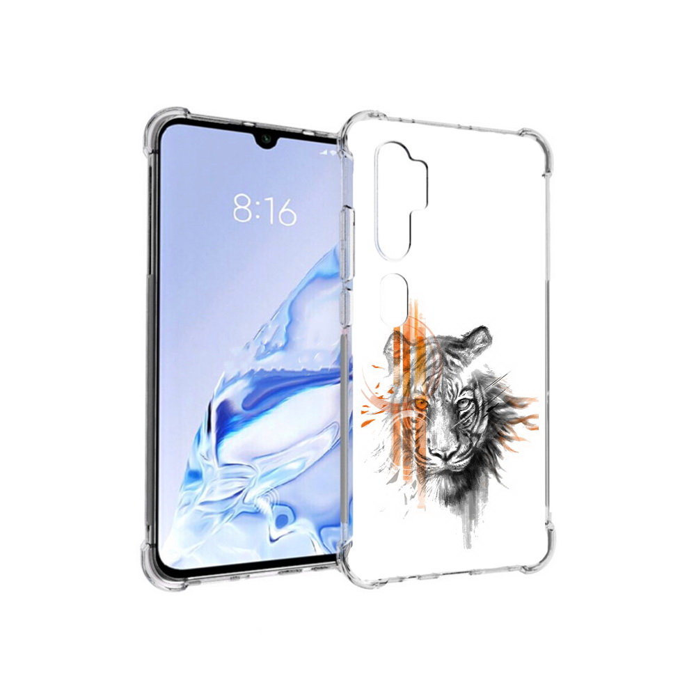 

Чехол MyPads Tocco для Xiaomi Mi Note 10 Pro огненный тигр (PT140314.290.526), Прозрачный, Tocco