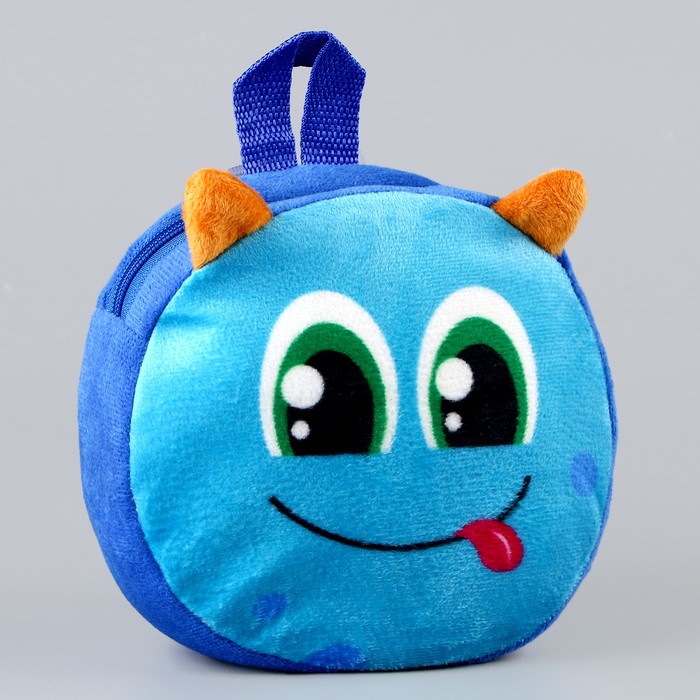 

Milo toys Рюкзак детский плюшевый, круглый "Монстрик", 18х18 см, Синий