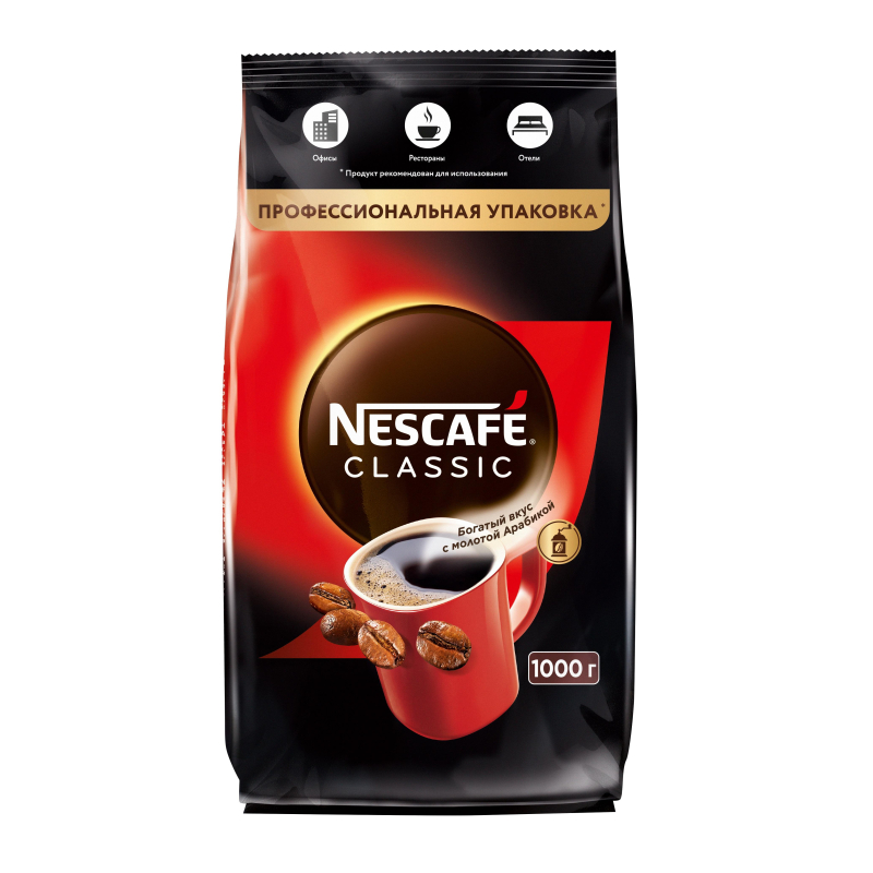 

Кофе Nescafe Classic раств.порошк.пакет, 1кг