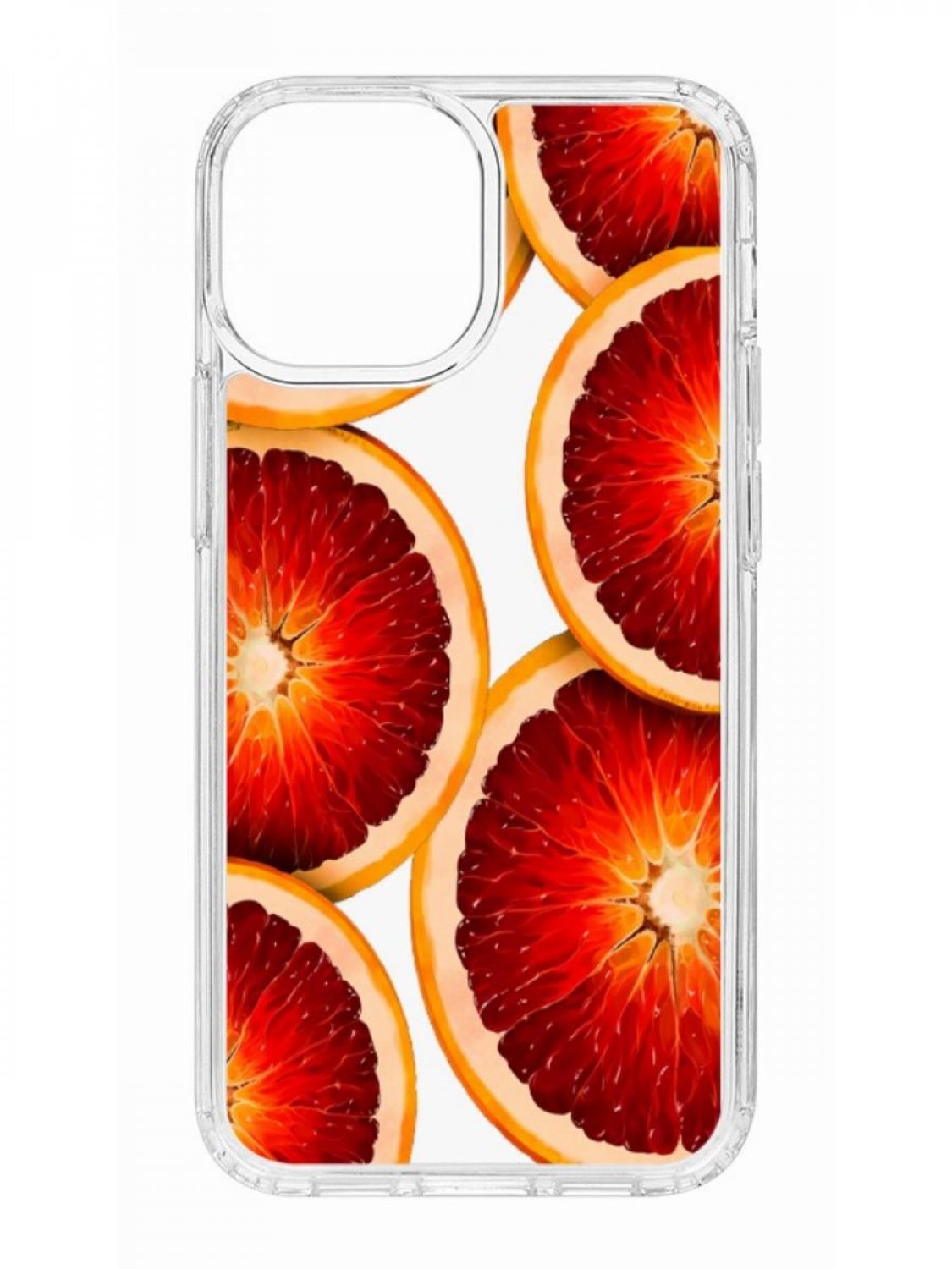 фото Противоударный чехол для apple iphone 13 mini кruче print orange прозрачный с рисунком