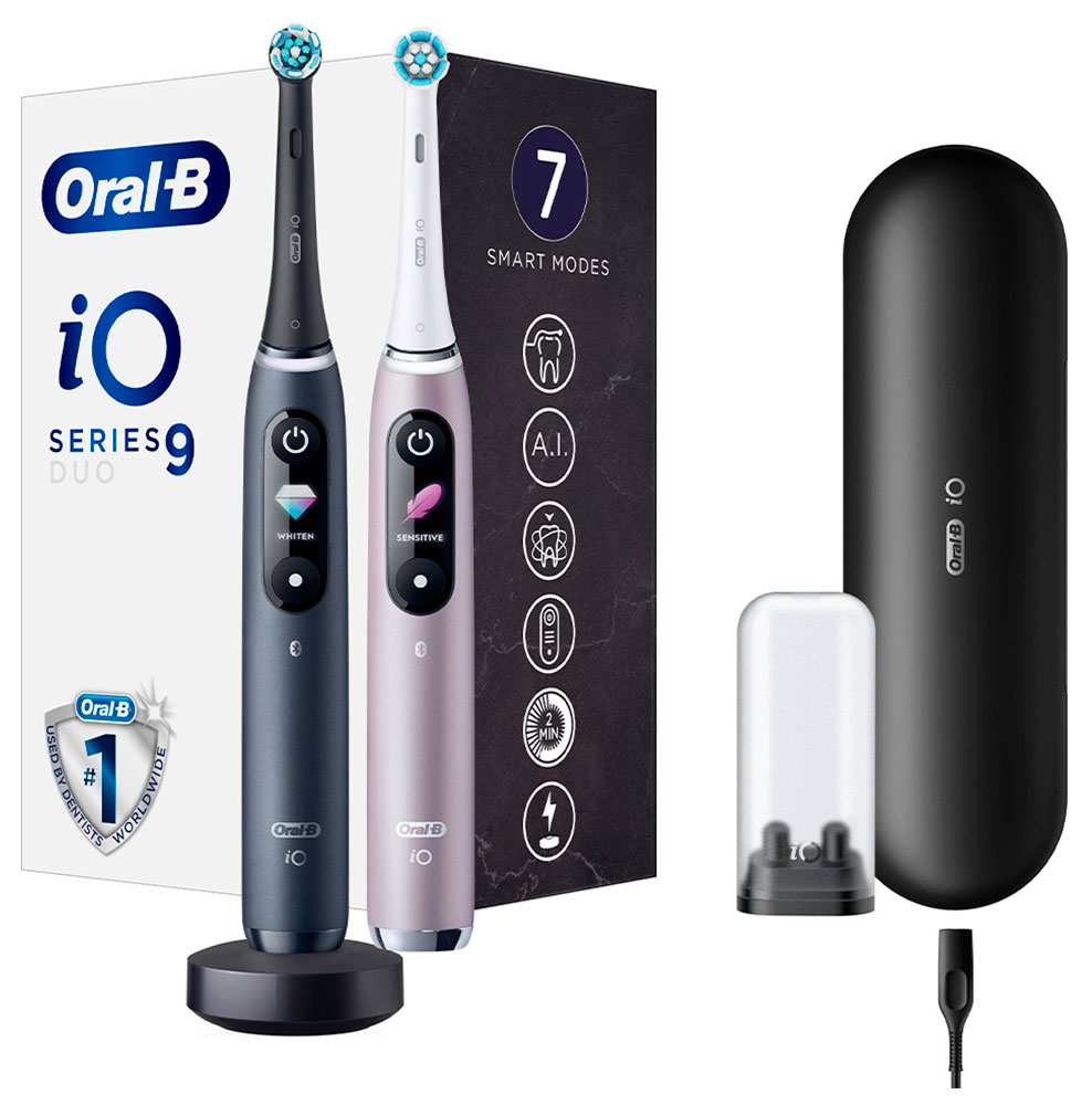 

Электрическая зубная щетка Braun ORAL-B iO Series 9 Duo pink, black, ORAL-B iO Series 9 Duo