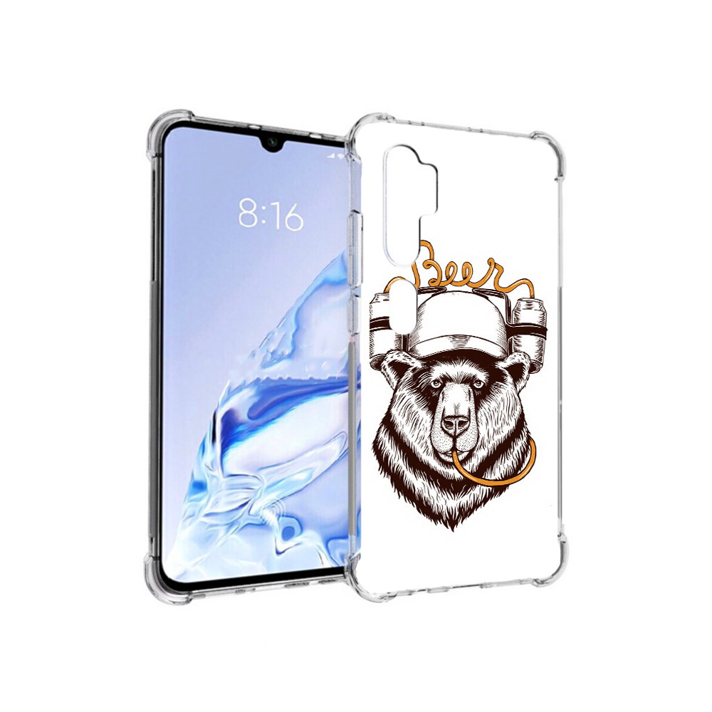

Чехол MyPads Tocco для Xiaomi Mi Note 10 Pro пивной медведь (PT140314.290.538), Прозрачный, Tocco
