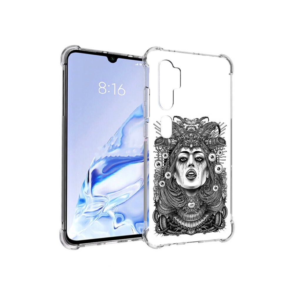 

Чехол MyPads Tocco для Xiaomi Mi Note 10 Pro портрет девушки черно белый, Прозрачный, Tocco