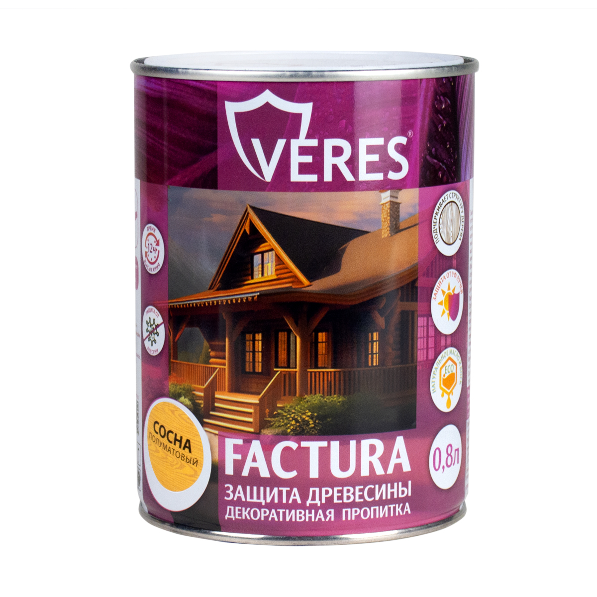 Декоративная пропитка для дерева Veres Factura полуматовая 0 8 л сосна, VR-074