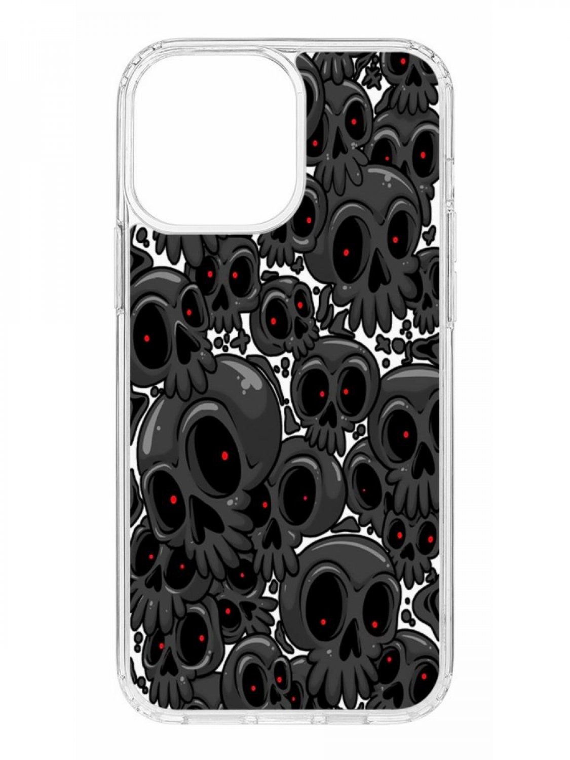 фото Противоударный чехол для apple iphone 13 pro max кruче print skull gray прозрачный