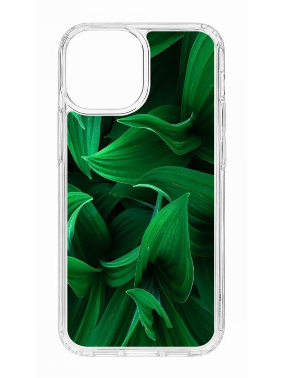 фото Противоударный чехол для apple iphone 13 mini кruче print grass прозрачный с рисунком