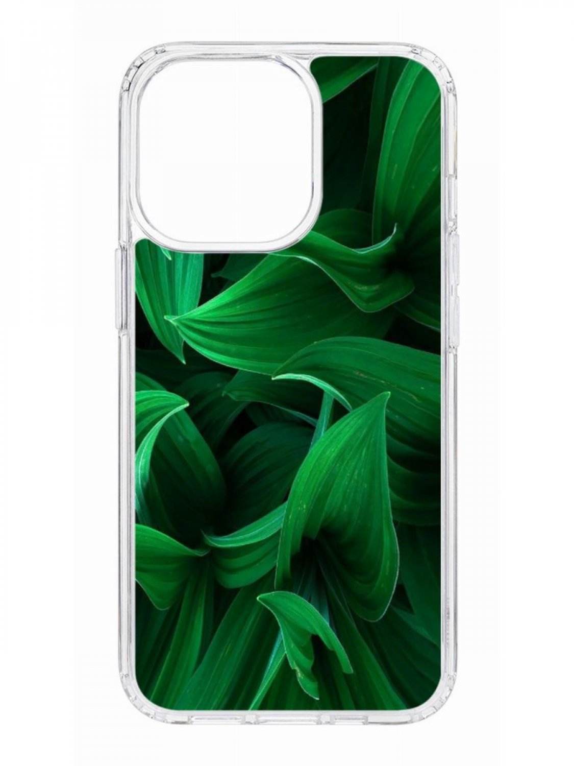 фото Противоударный чехол для apple iphone 13 pro кruче print grass прозрачный с рисунком