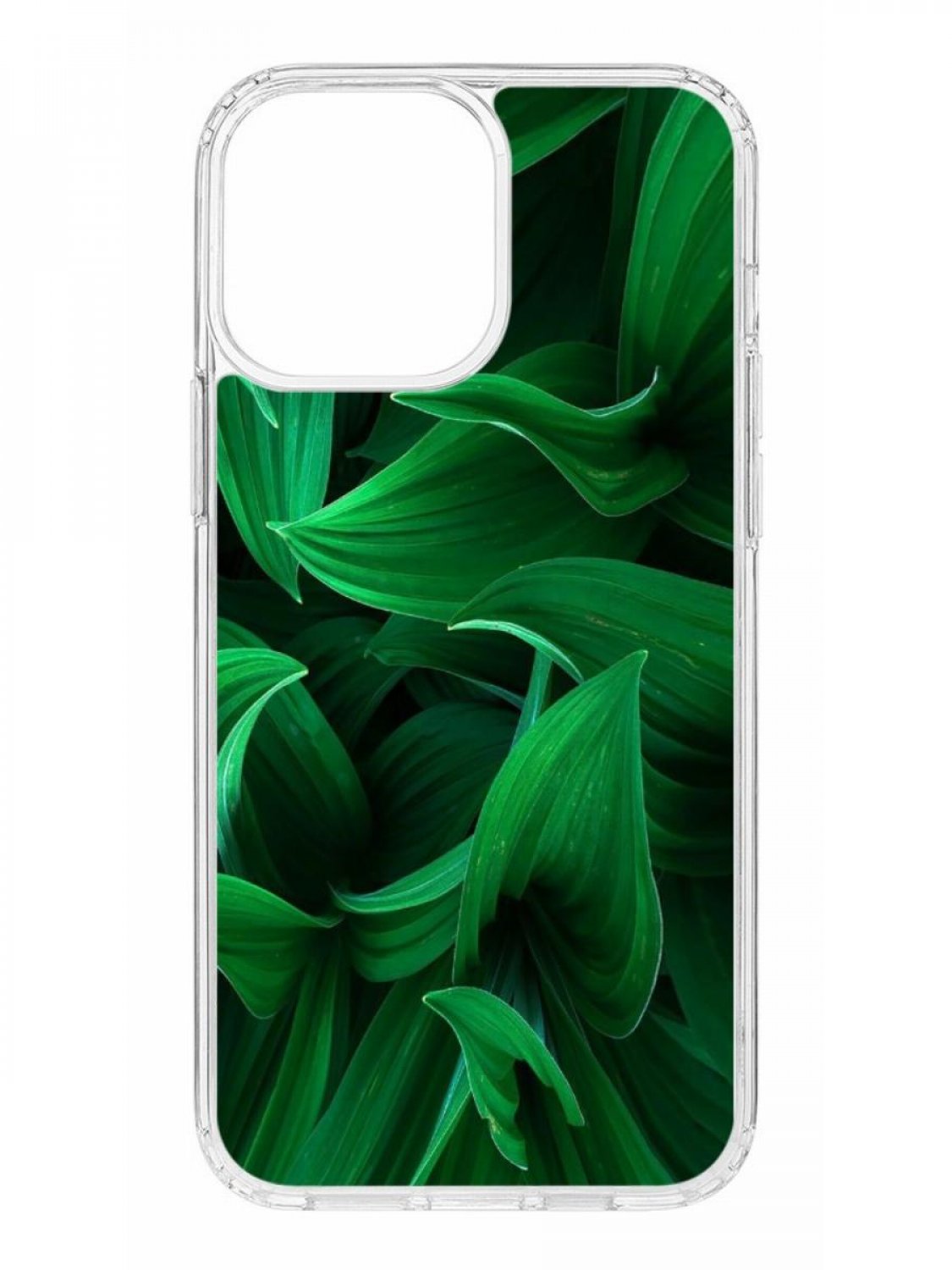 фото Противоударный чехол для apple iphone 13 pro max кruче print grass прозрачный с рисунком