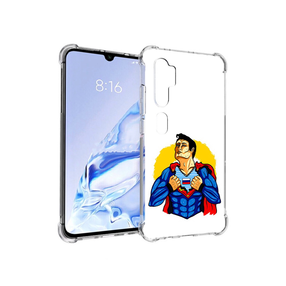 

Чехол MyPads Tocco для Xiaomi Mi Note 10 Pro русский супермен (PT140314.290.591), Прозрачный, Tocco